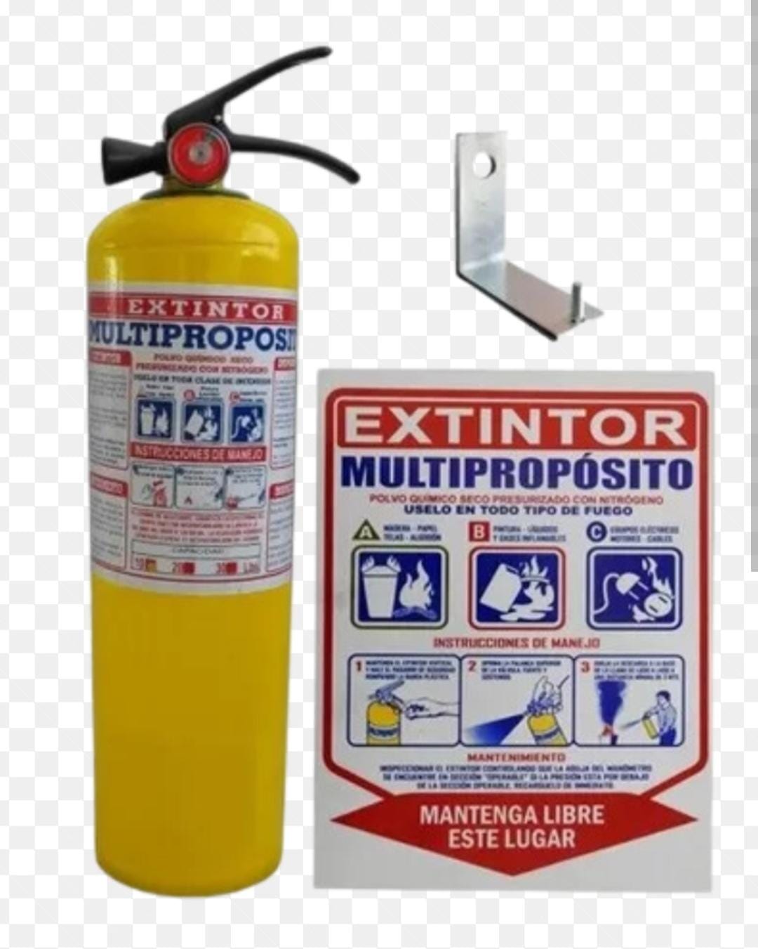 Extintor Multipropósito 10 libras + Soporte pared + Señal - Imagen 3